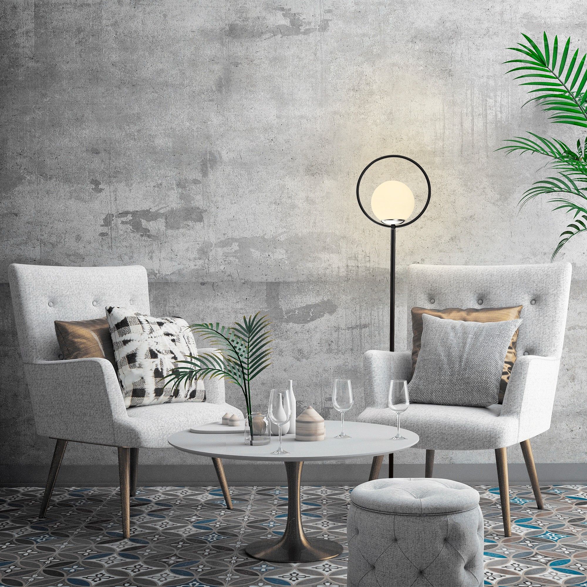 Wie Stehlampe 15 - Schwarz/Wei�