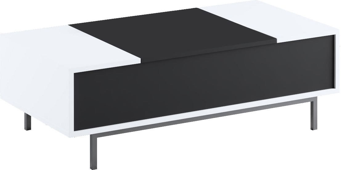 Force Couchtisch - Schwarz/Wei�/Silber