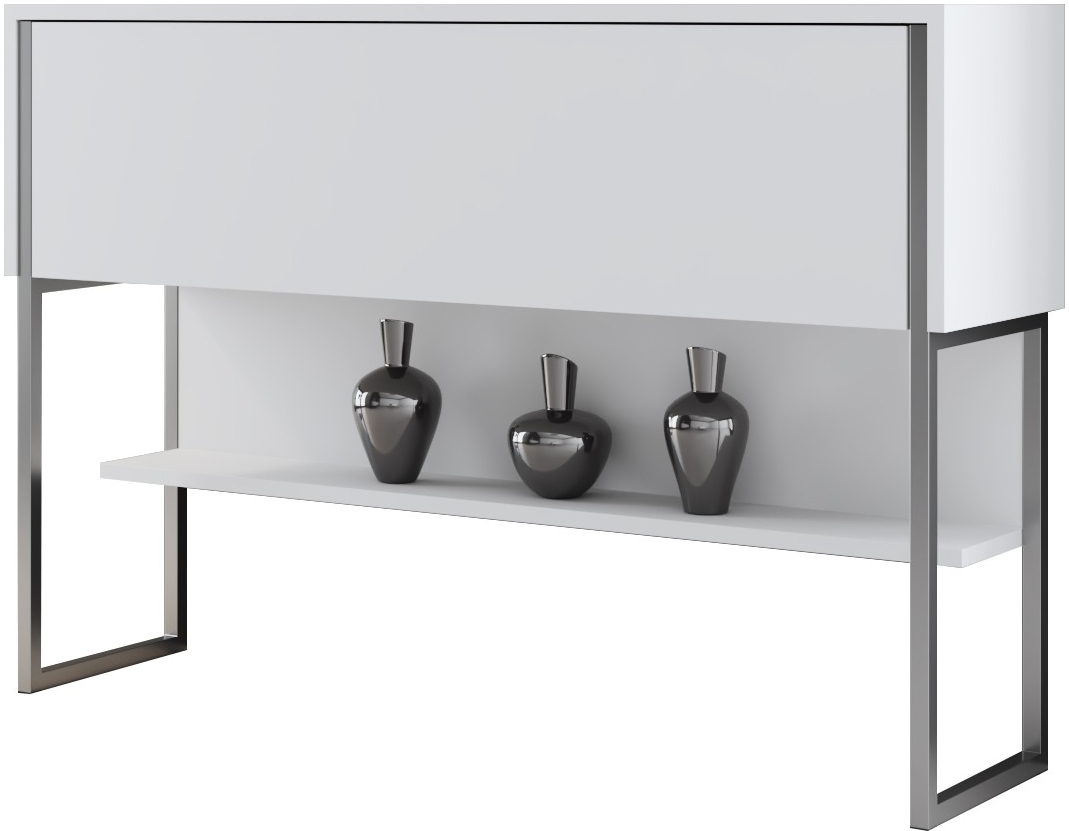 Lux Relieftisch 120 x 30 cm - Weiß/Silber Lux Relieftisch 120 x 30 cm - Weiß/Silber