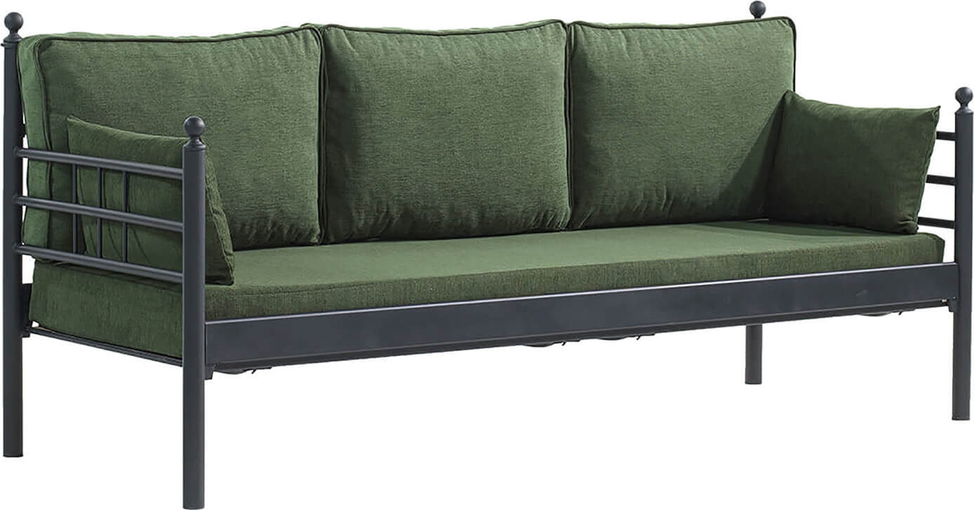 Manyas 3-Sitzer Outdoor-Sofa - Schwarz/Gr�n + M�belreinigung