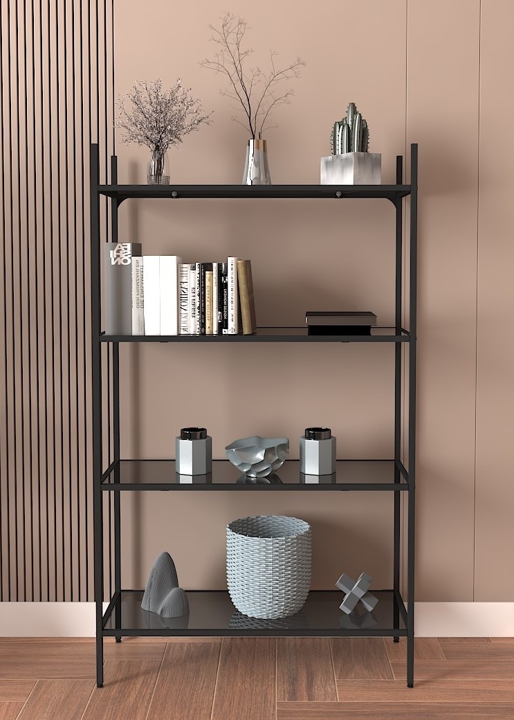 Marta B�cherregal - Schwarz/Rauchglas