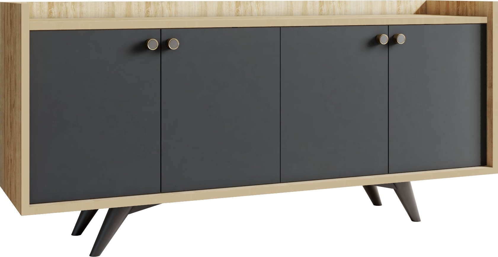 Pilar Sideboard - Anthrazit/Eiche