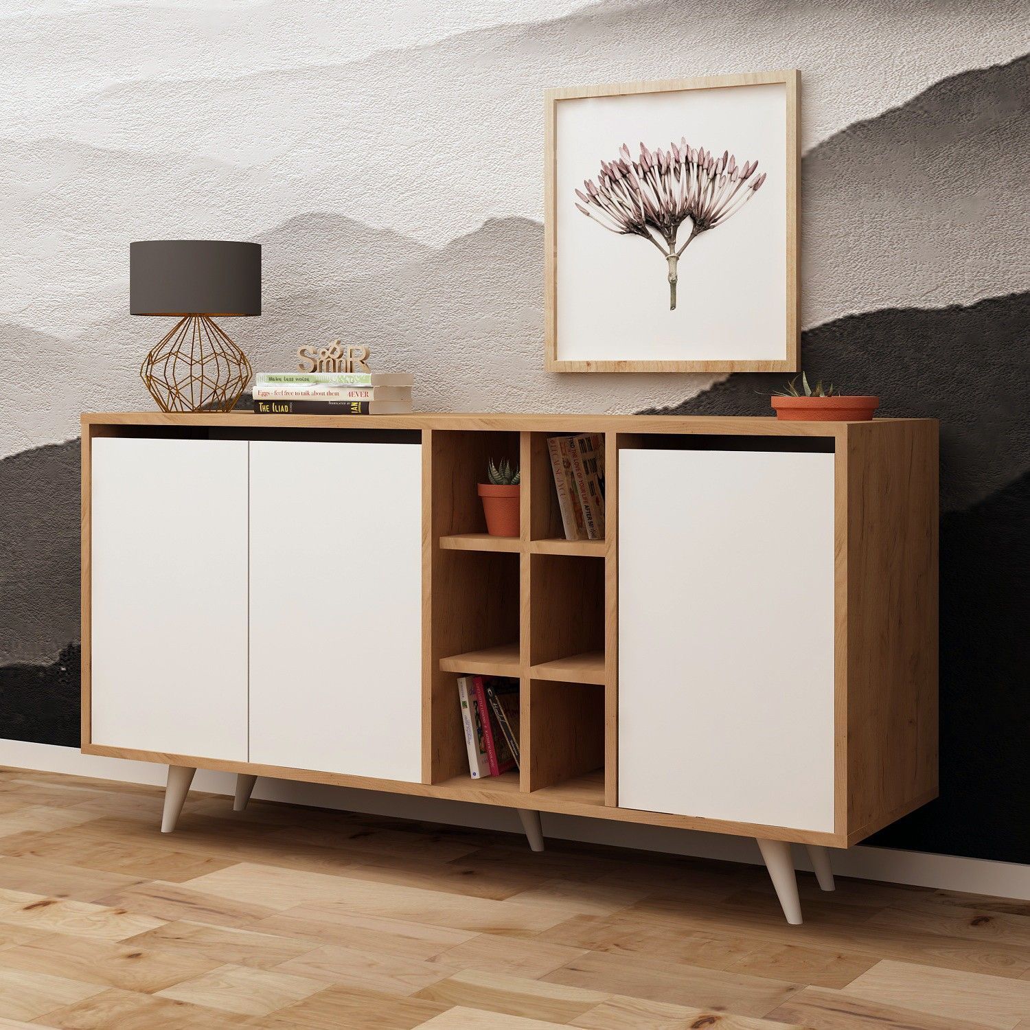 Seria Sideboard - Eiche/wei�