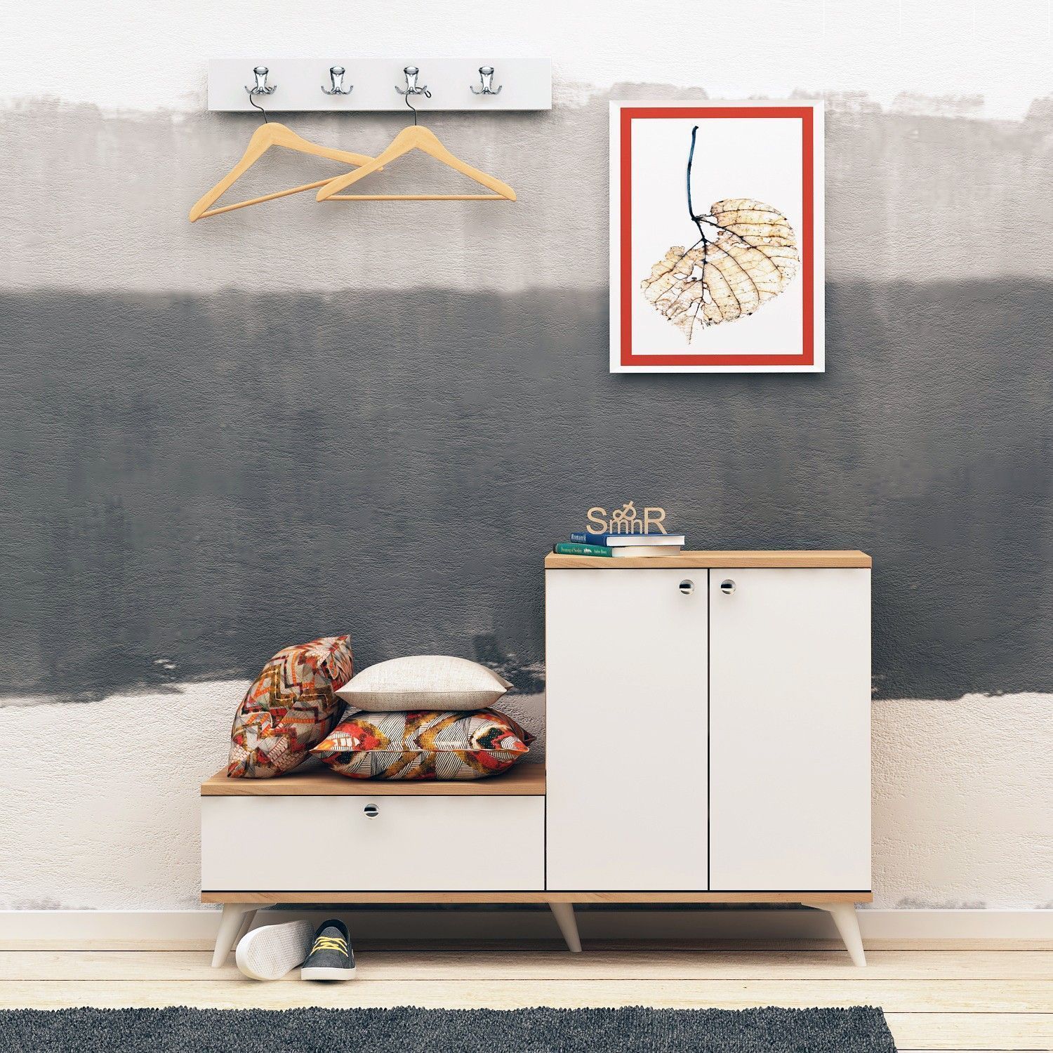 Evelyn Flurmöbel - Eiche/weiß Evelyn Flurmöbel - Eiche/weiß