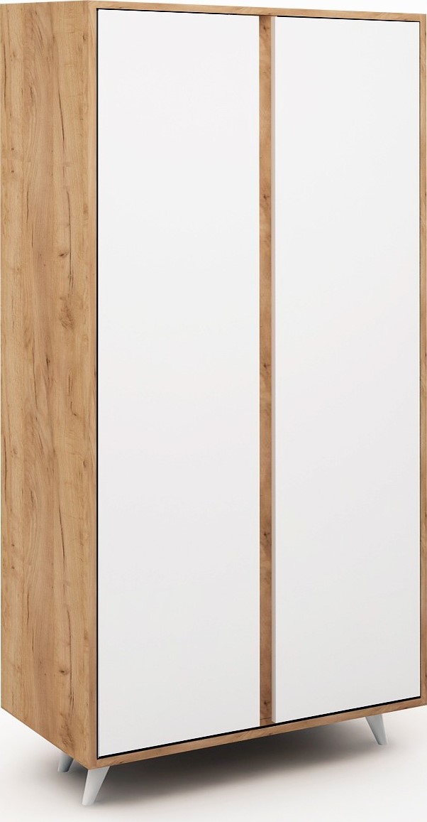 Zia Kleiderschrank - Eiche/Wei�