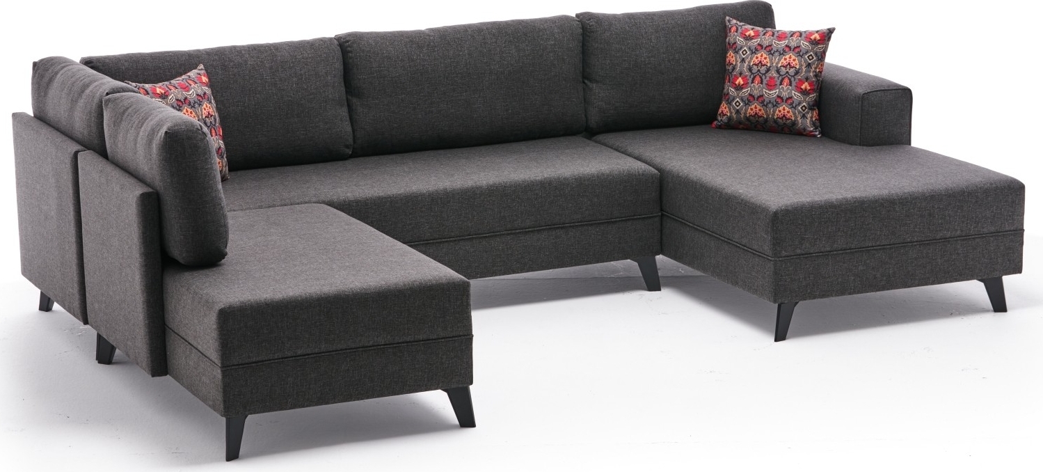 Efsun U-Bettsofa - Anthrazit