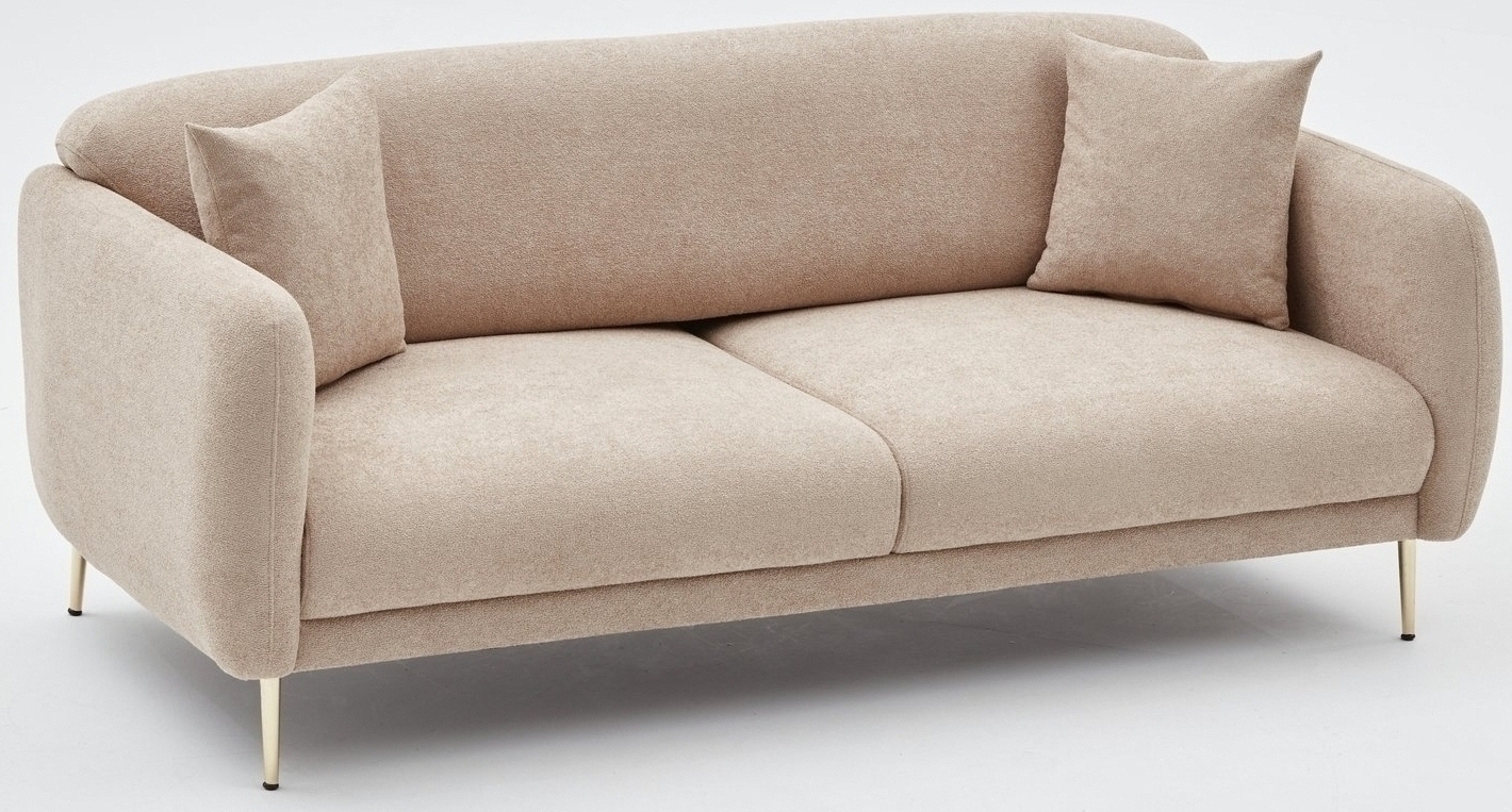 Simena 3-Sitzer-Sofa - Beige/Gold