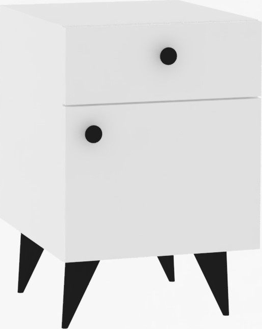Pila Nachttisch - Wei�/Anthrazit