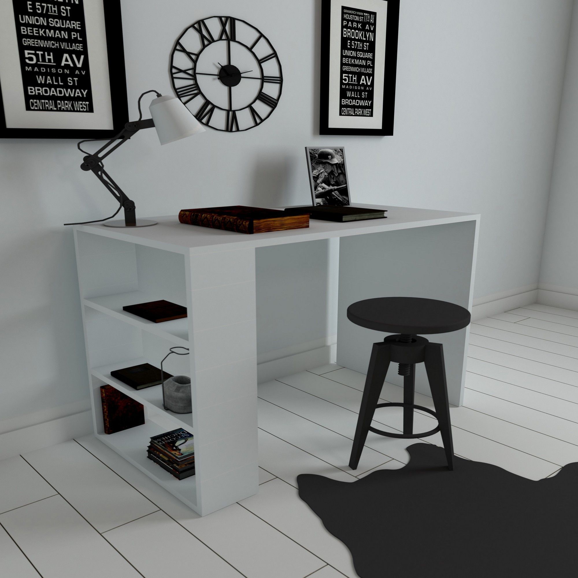 K�hler Schreibtisch 90x50 cm - Wei�