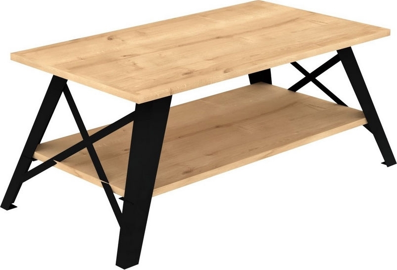 Kuba Couchtisch 98 x 50 cm - Saphir/ Eiche schwarz