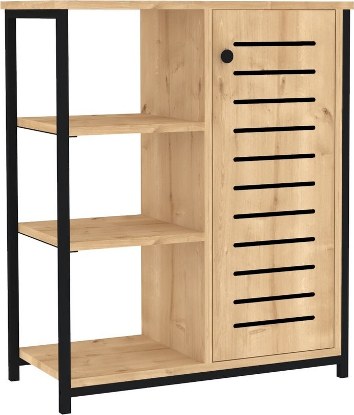 Iben B�cherregal - Saphireiche/schwarz