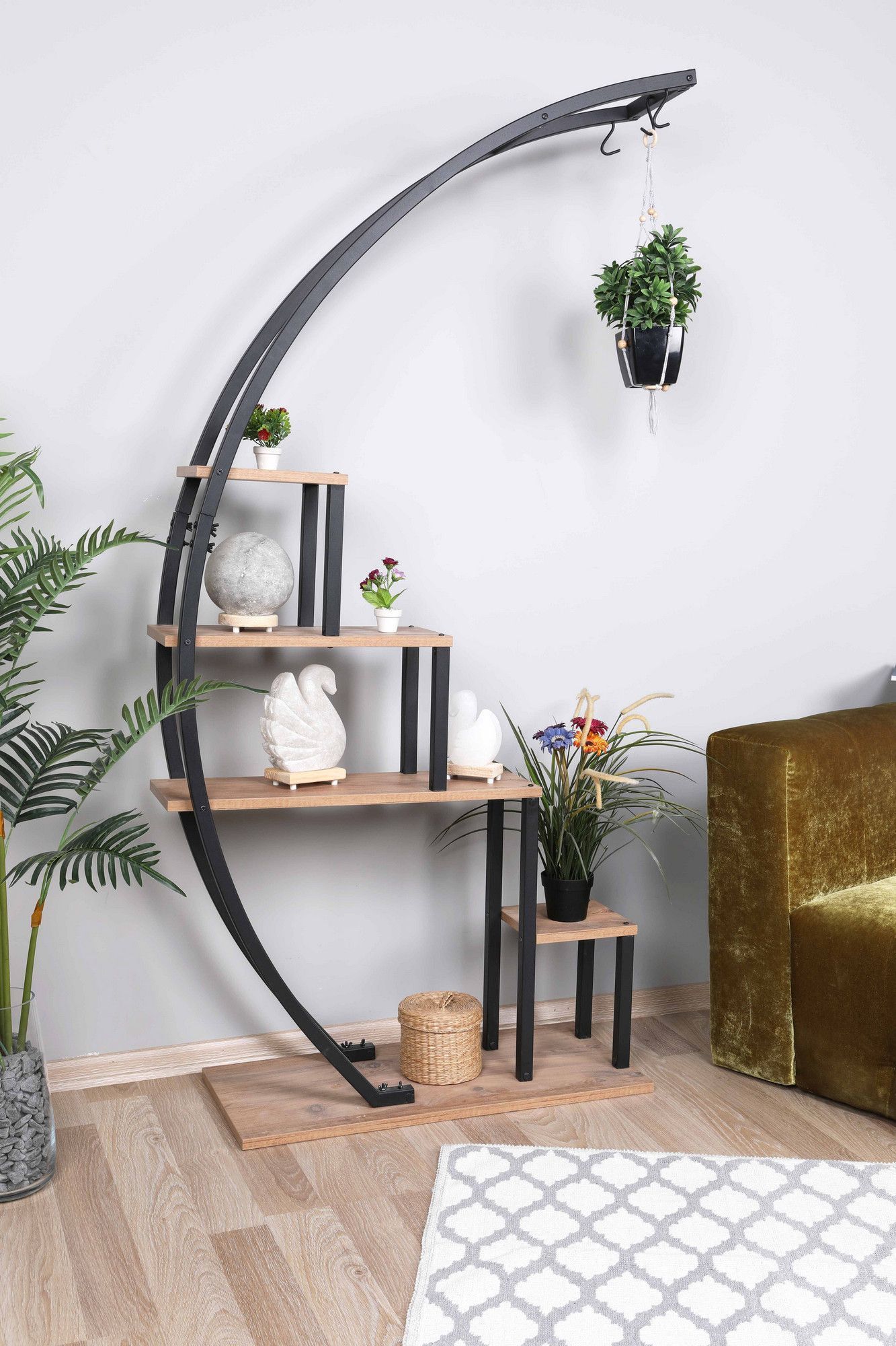 Gartenpflanzenregal - Kiefer/schwarz