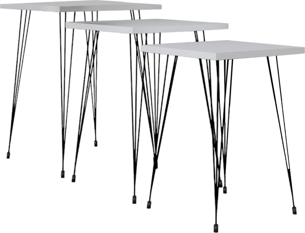 Mali Tisch 32/36/40 x 32/36/40 cm - Schwarz/Weiß Mali Tisch 32/36/40 x 32/36/40 cm - Schwarz/Weiß