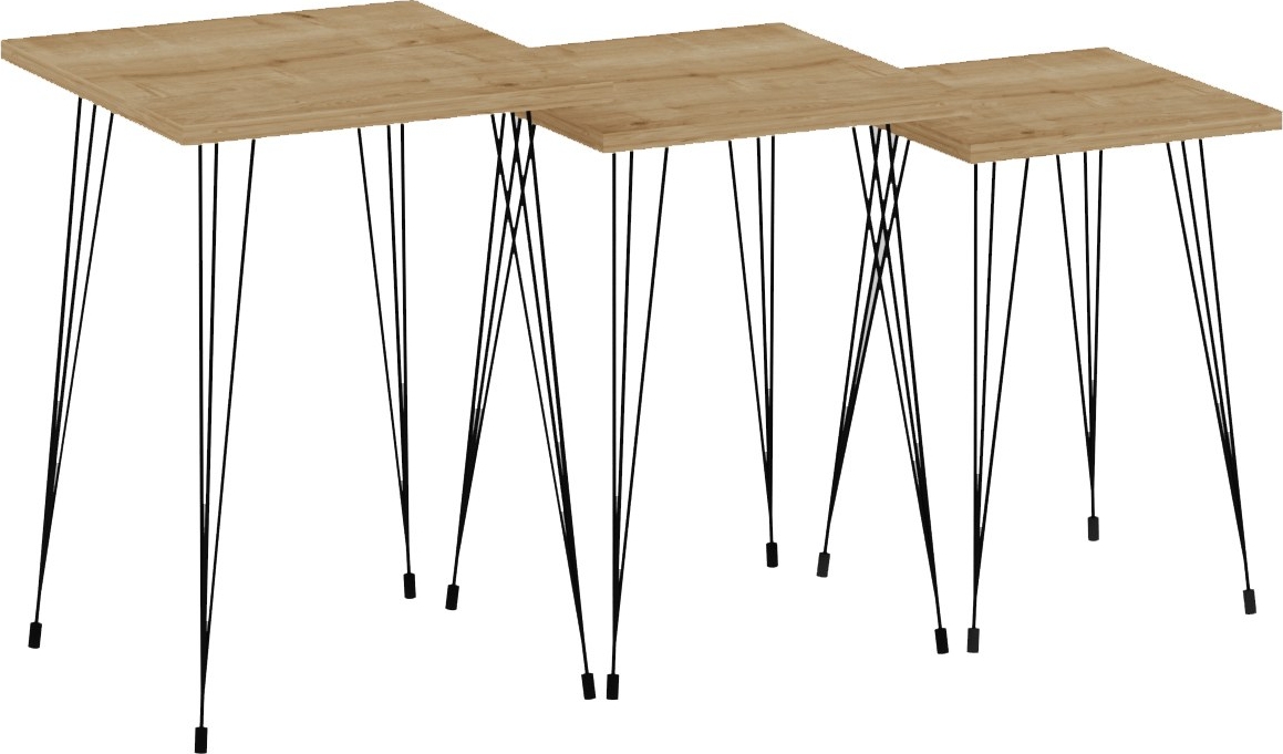 Mali Tisch 32/36/40 x 32/36/40 cm - Schwarz/Saphireiche Mali Tisch 32/36/40 x 32/36/40 cm - Schwarz/Saphireiche