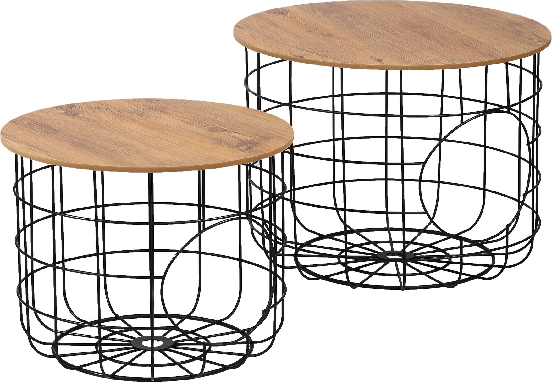 Couchtisch-Set \\\"Cat\\\" - Kiefer/Schwarz Couchtisch-Set \\\"Cat\\\" - Kiefer/Schwarz