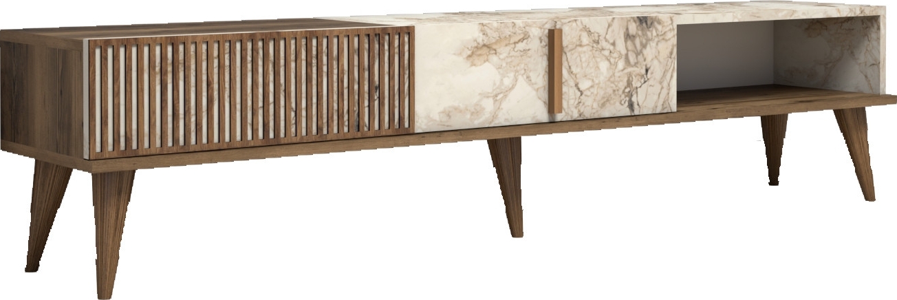 Milan TV-St�nder - Walnuss/Wei�