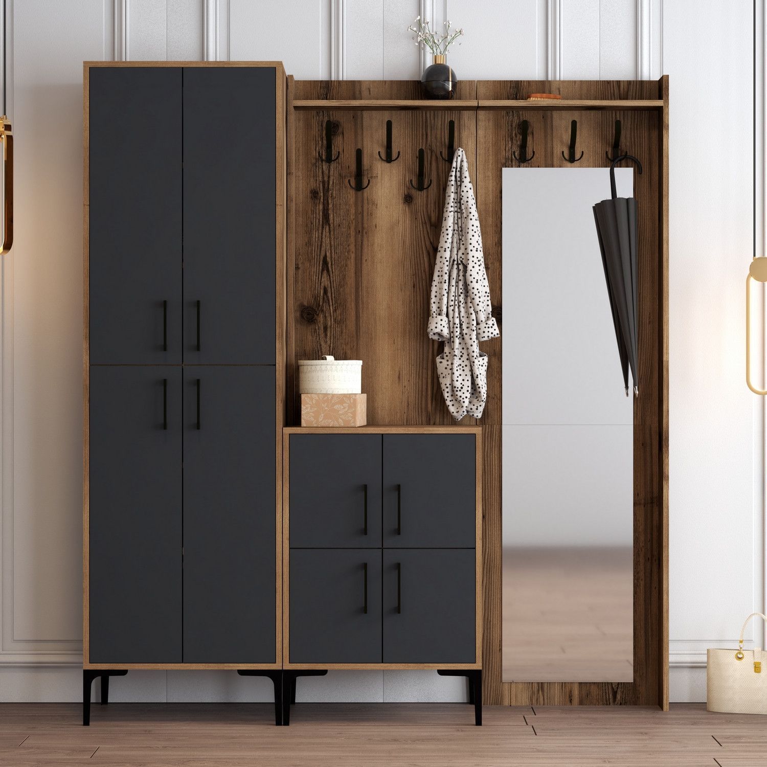 Berliner Flurm�bel abc - Nussbaum/anthrazit