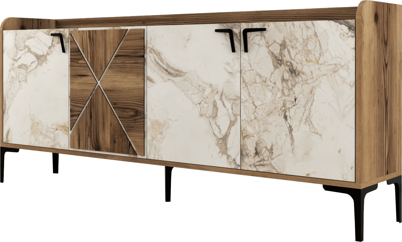 Vendela Sideboard - Nussbaum/weißer Marmor Vendela Sideboard - Nussbaum/weißer Marmor