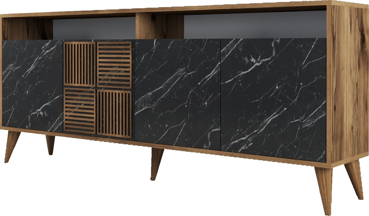 Milan Sideboard 180 cm - Nussbaum/schwarz Milan Sideboard 180 cm - Nussbaum/schwarz