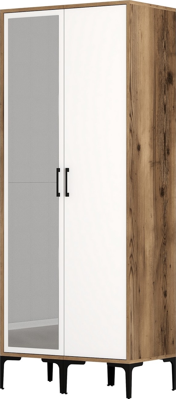 Kumsal Kleiderschrank 3 Walnuss/Wei�