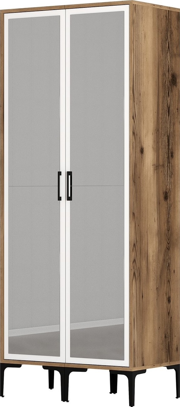 Kumsal Kleiderschrank 4 Walnuss/Wei�