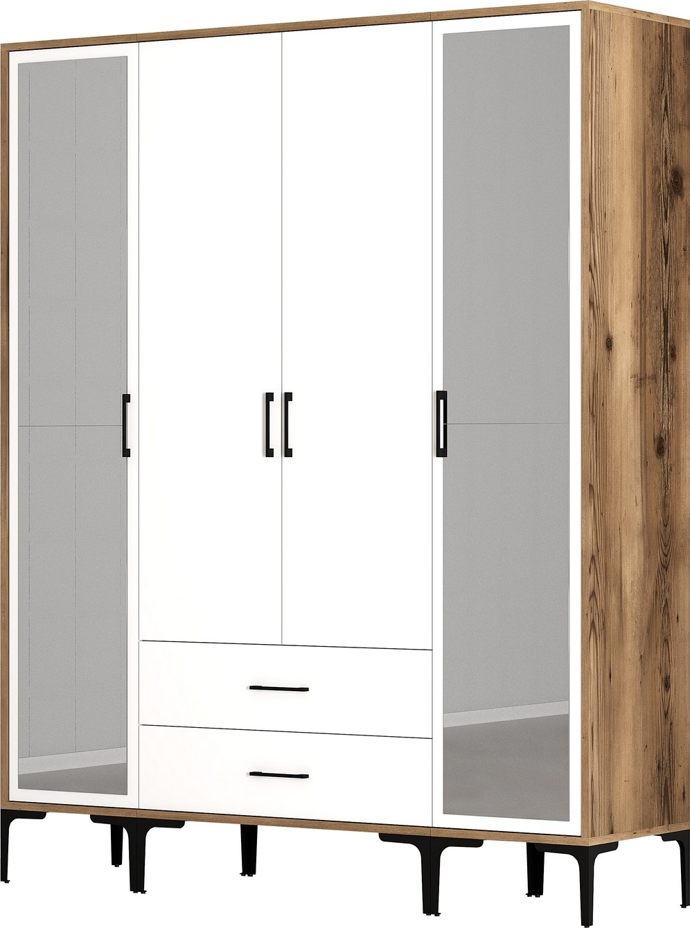 Kumsal Kleiderschrank 12 Walnuss/Wei�