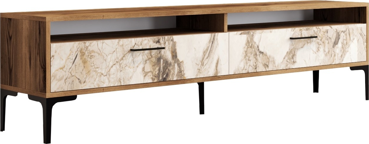 Istanbul Medienbank Walnuss/wei�er Marmor