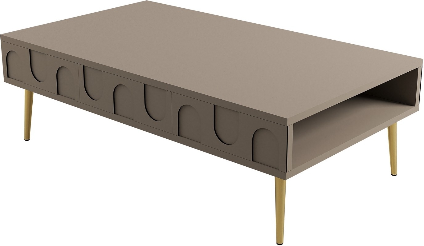 Lyon Couchtisch 105 x 60 cm - Braun/Gold
