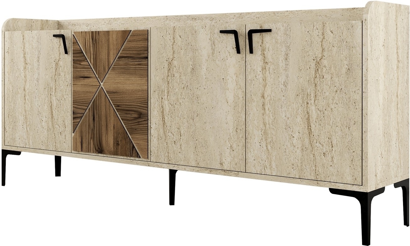 Vendela Sideboard - Walnuss/Travertin
