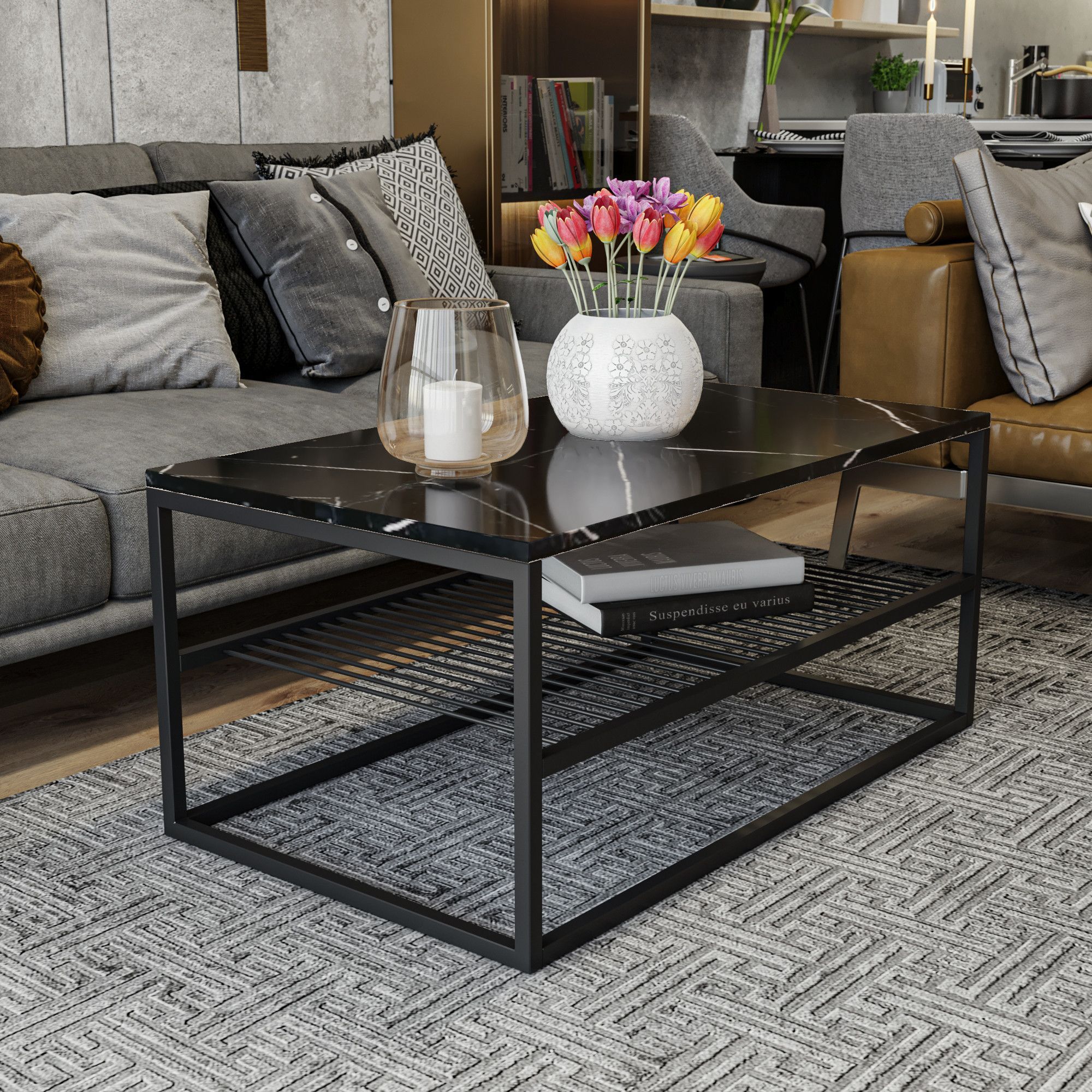 Couchtisch Azur 95 x 55 cm - Schwarz Couchtisch Azur 95 x 55 cm - Schwarz