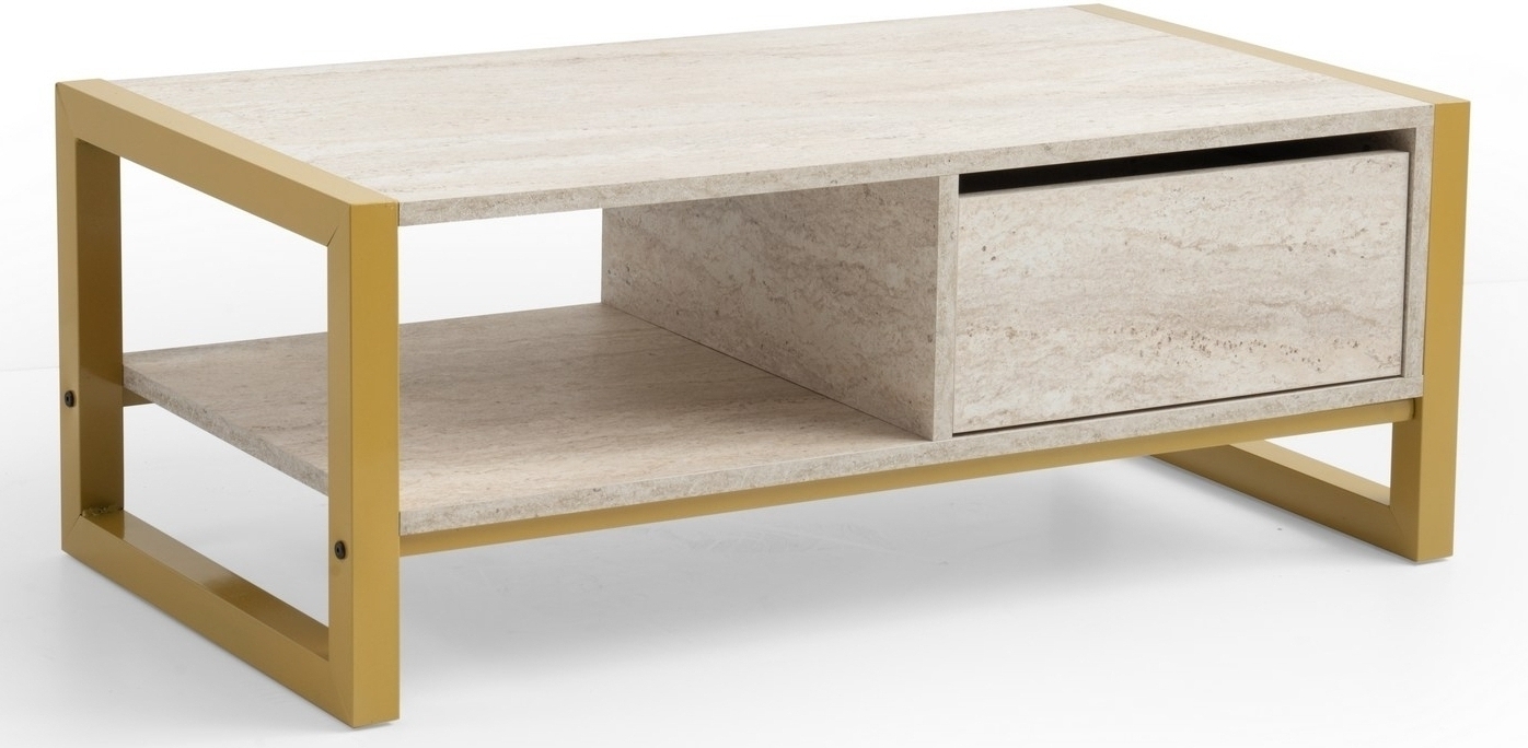 Haldizen Couchtisch - Gold/Marmor