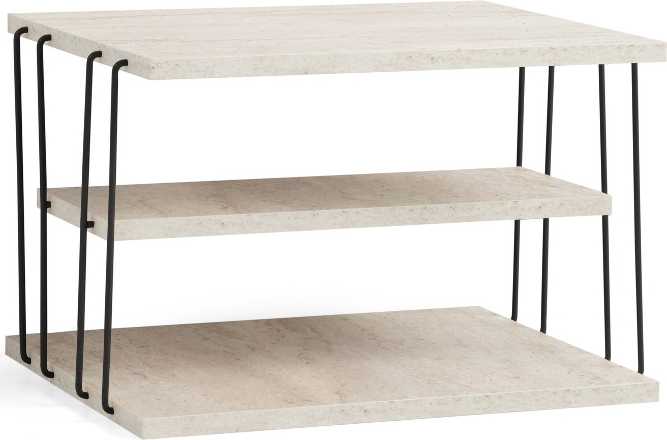 Lifon Beistelltisch - Schwarz/Marmor