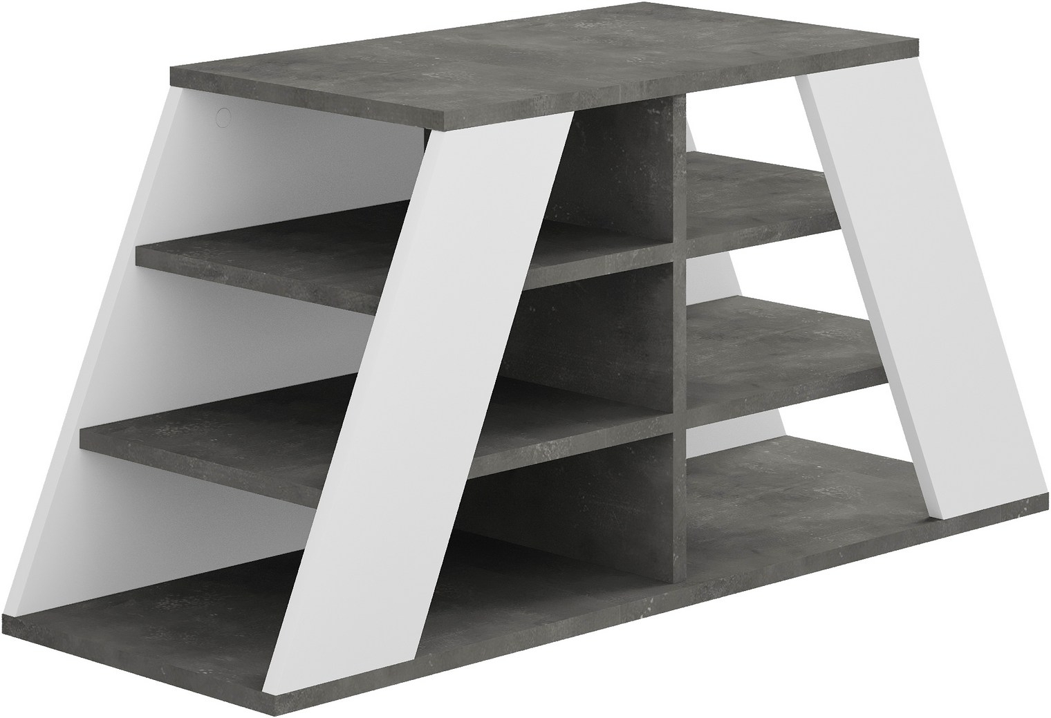 Pyramiden-Schuhregal - Grau/Wei�