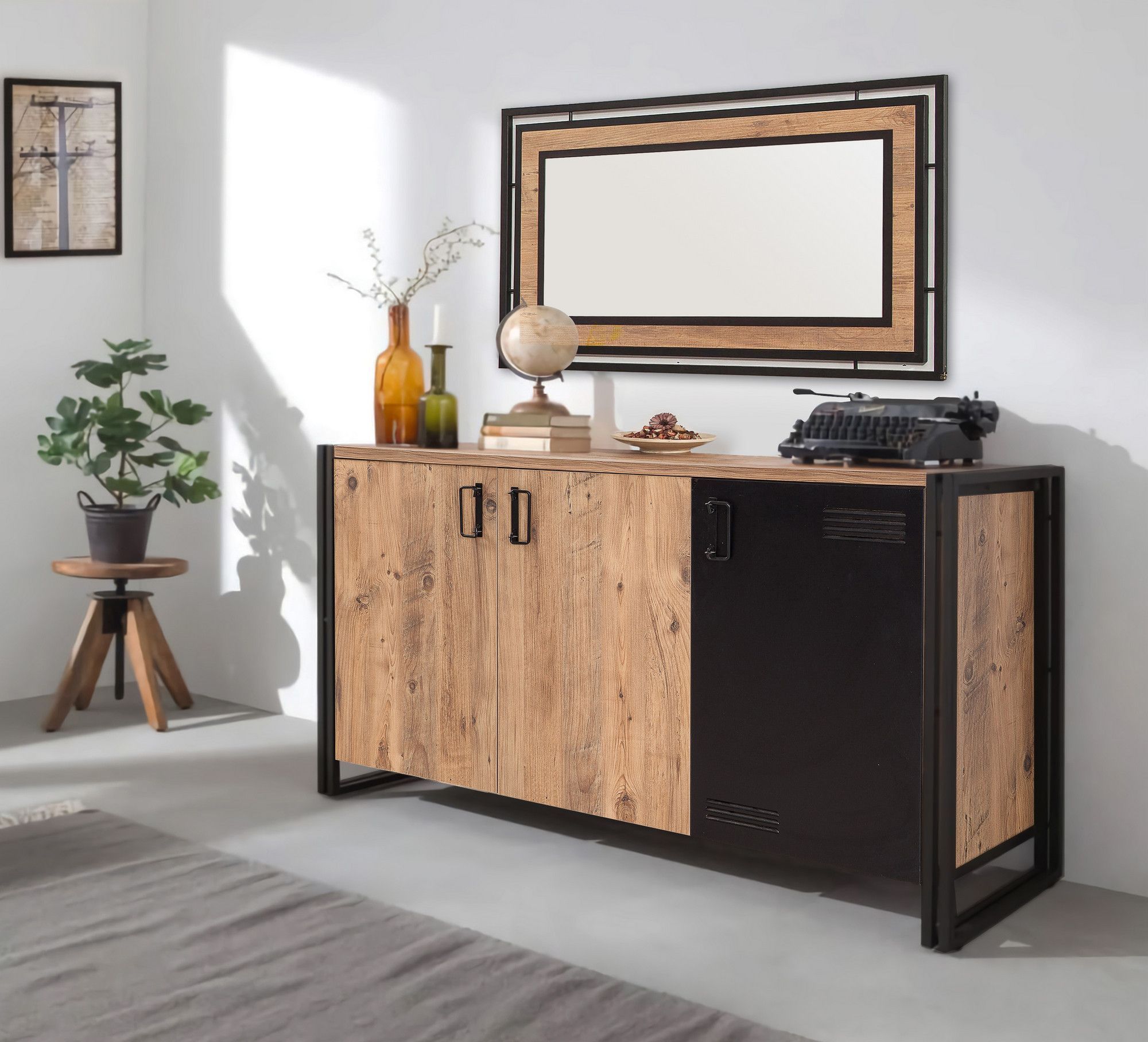 Cosmo Nora Sideboard - Kiefer/schwarz