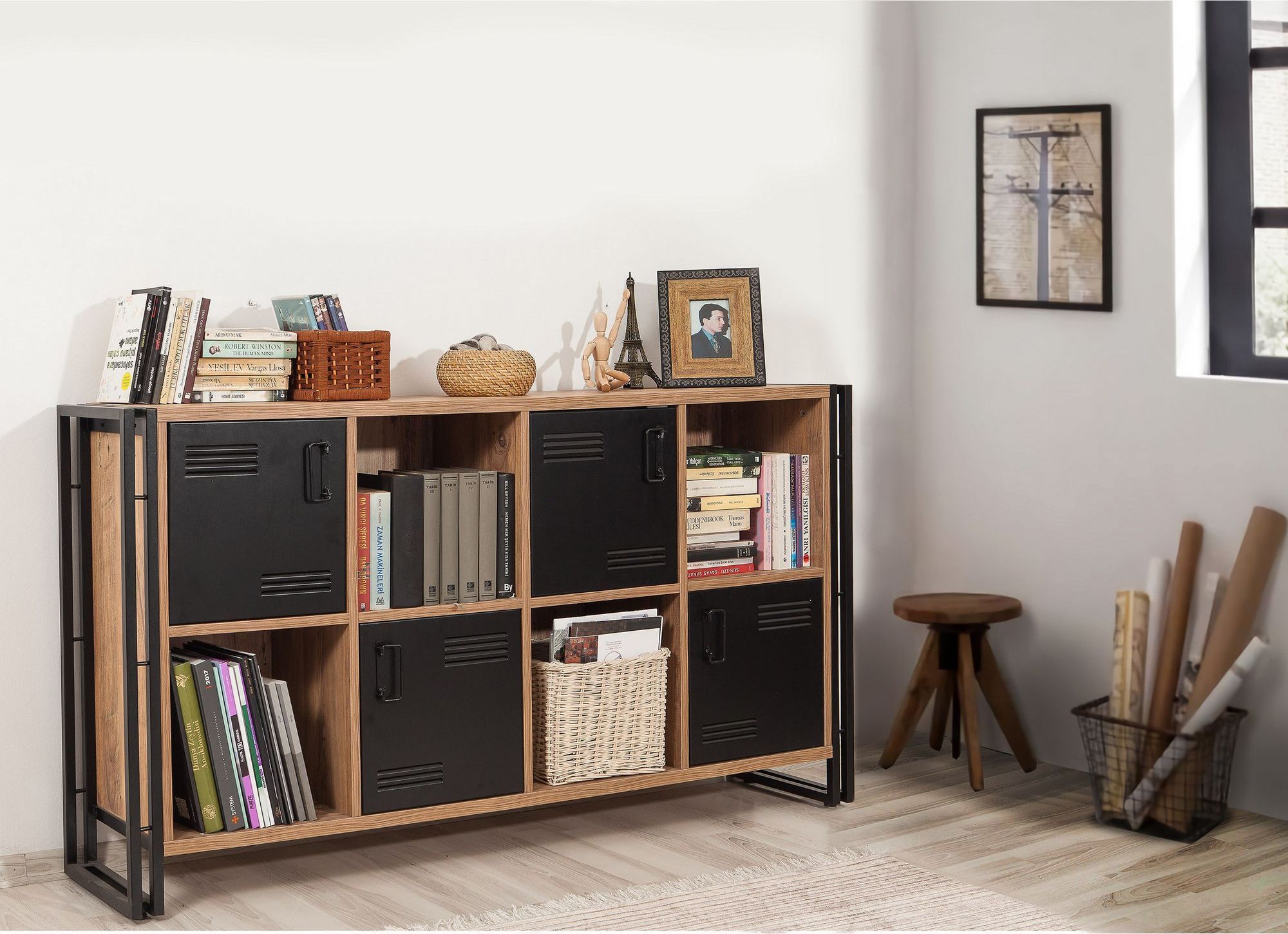 Cosmo Matrix Bücherregal - Kiefer/schwarz Cosmo Matrix Bücherregal - Kiefer/schwarz