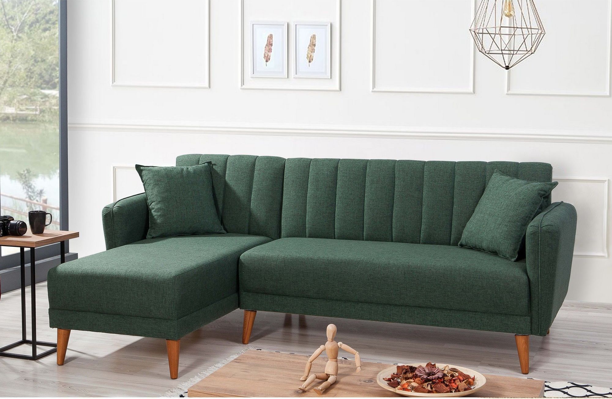 Aqua Schlafsofa links - Dunkelgrün Aqua Schlafsofa links - Dunkelgrün