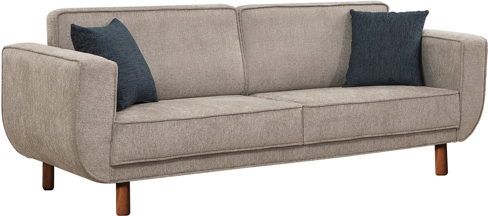 Berjer 3-Sitzer-Schlafsofa - Grau/Walnuss Berjer 3-Sitzer-Schlafsofa - Grau/Walnuss