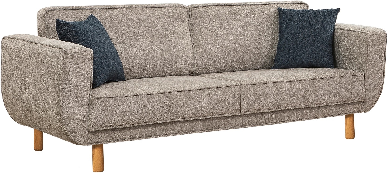 Berjer 3-Sitzer-Schlafsofa - Grau/Eiche