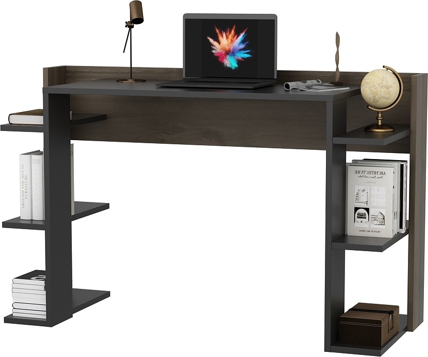 Platanus Schreibtisch Walnuss/Schwarz - 122,7 x 45 cm