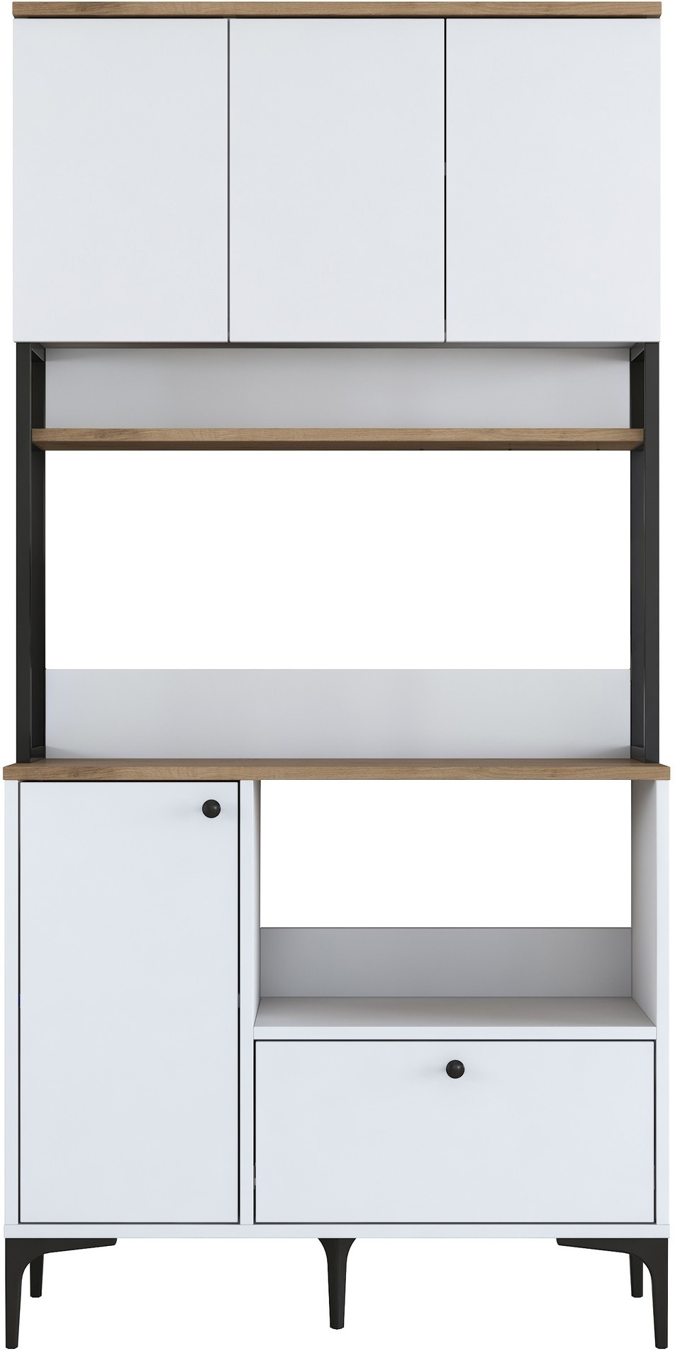 Jericho Küchenschrank 159 - Weiß/Walnuss Jericho Küchenschrank 159 - Weiß/Walnuss