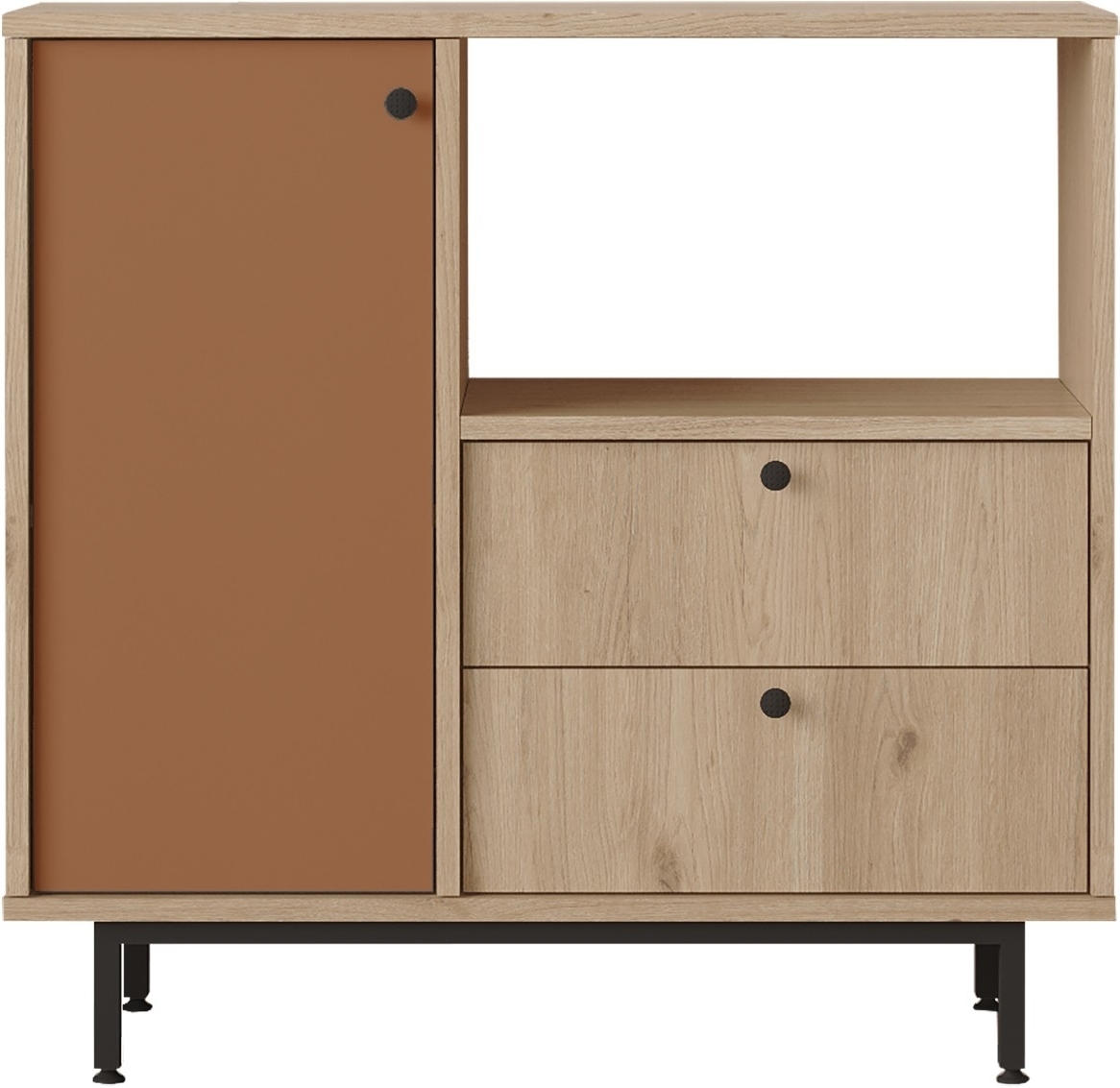 Royce Küchenschrank 1 - Eiche/Ziegelrot Royce Küchenschrank 1 - Eiche/Ziegelrot