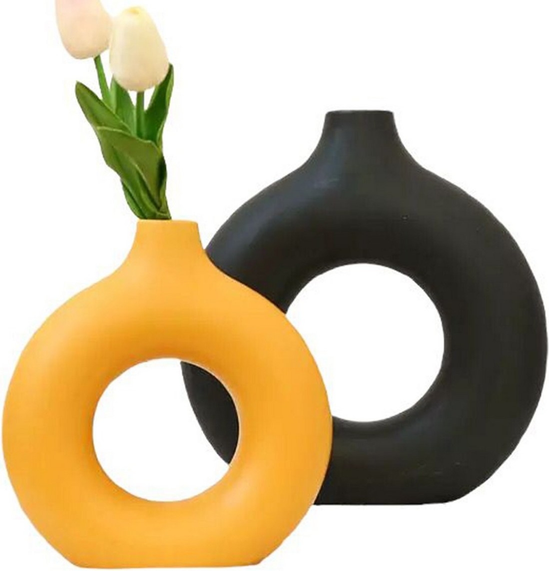 Buco Vase - Schwarz/Orange
