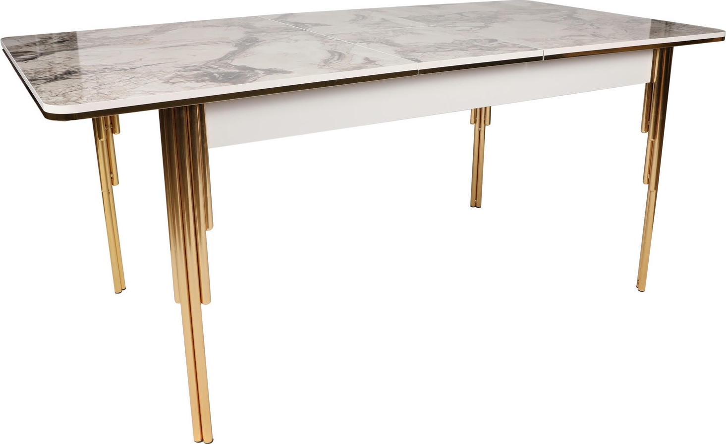 Dalmar Esstisch 147-182 cm - Gold/Wei�