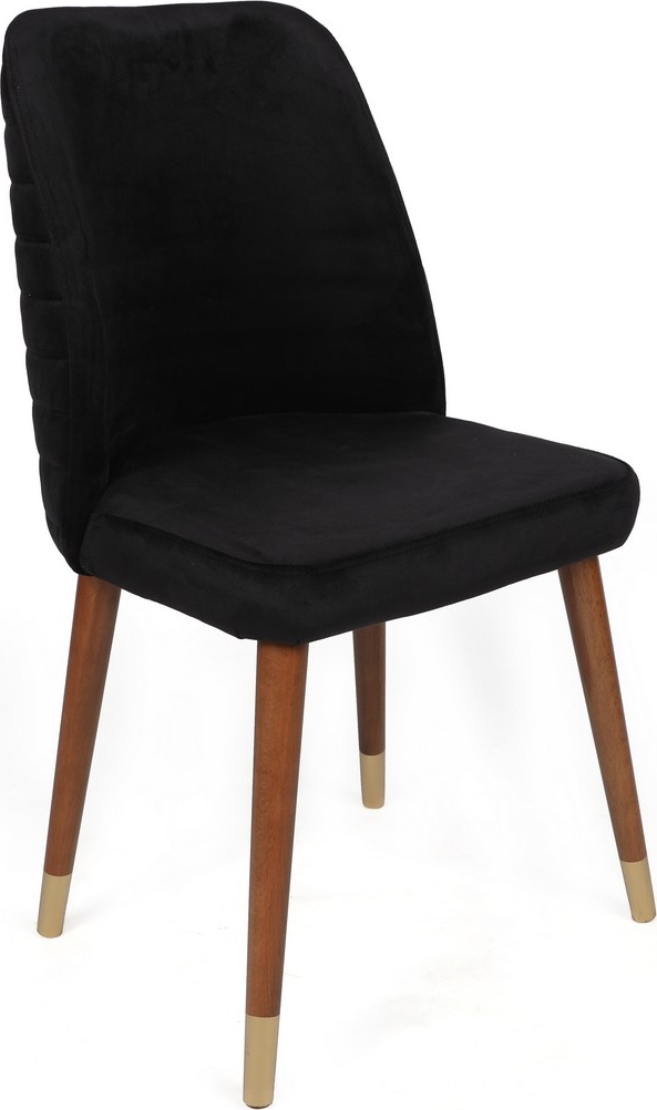 Hugo Esszimmerstuhl-Set - Schwarz/Walnuss/Gold