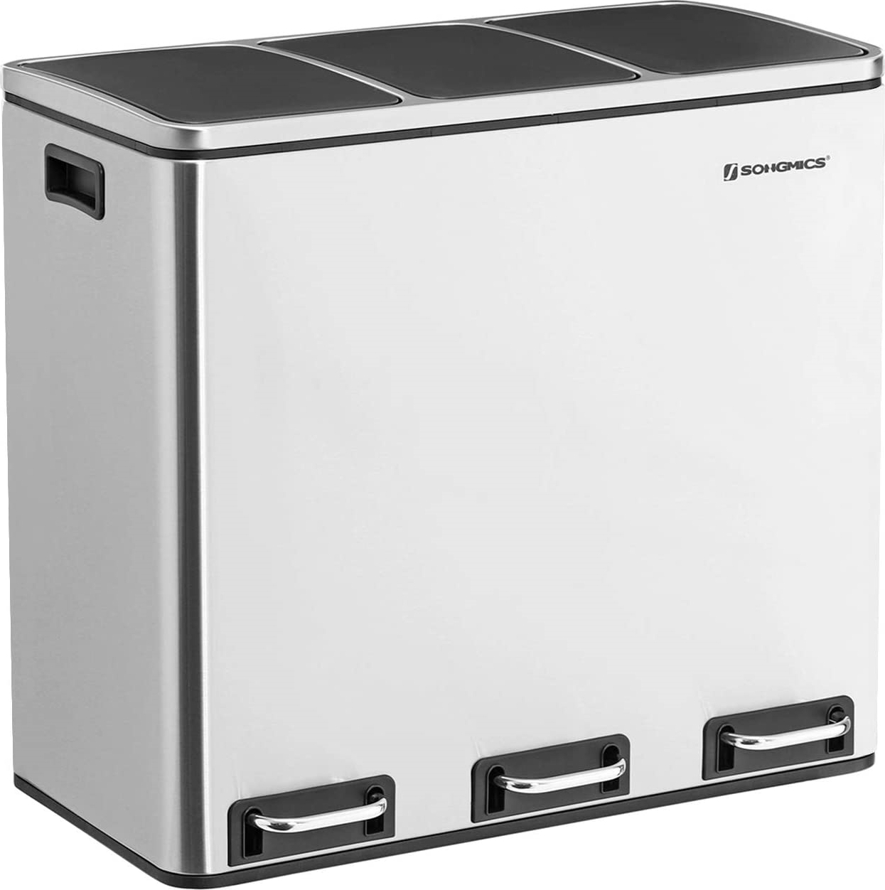 Daloa Abfalleimer 54 l - Silber/Schwarz