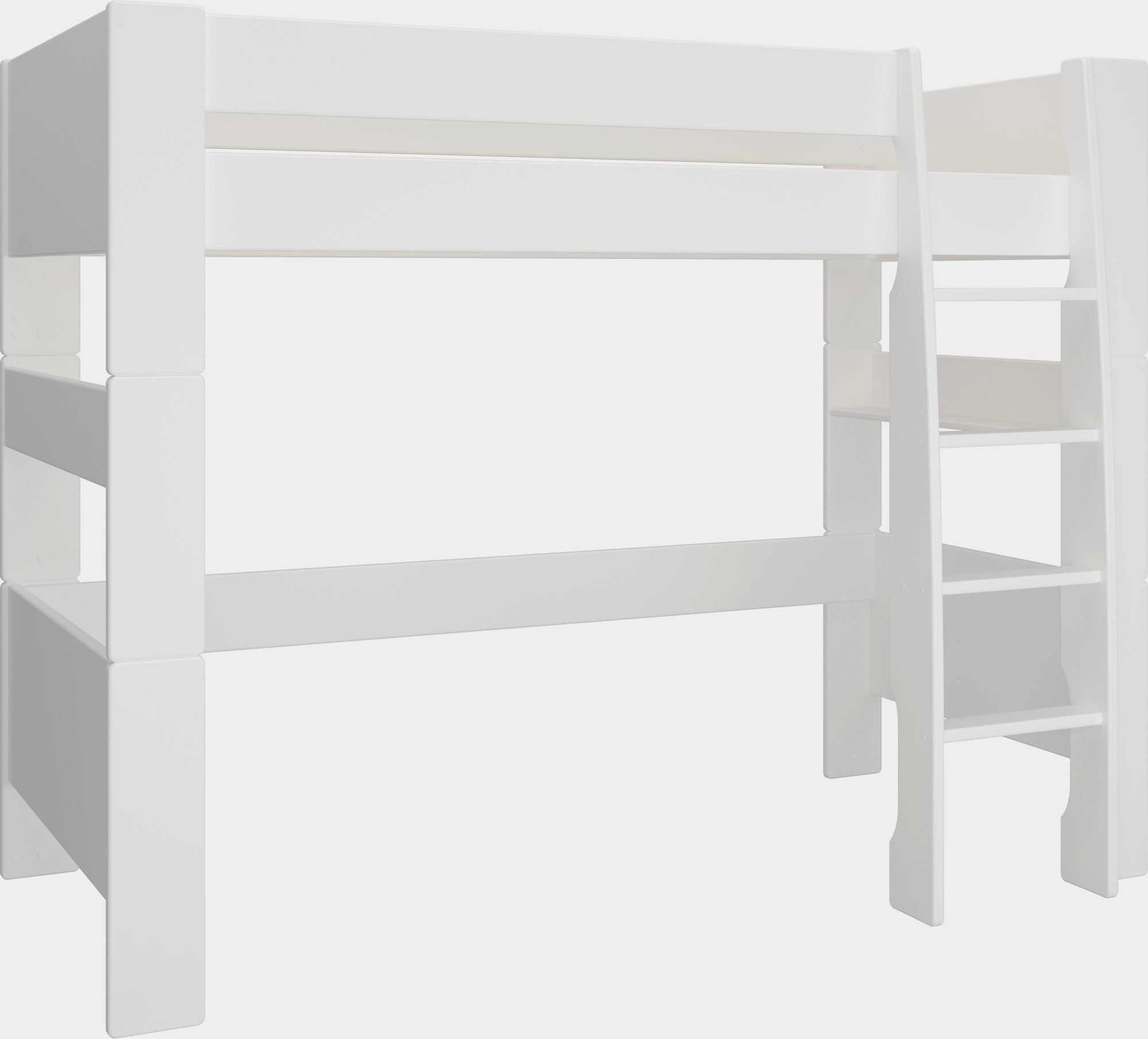 Hochbett f�r Kinder 90 x 200 cm - Reinwei�