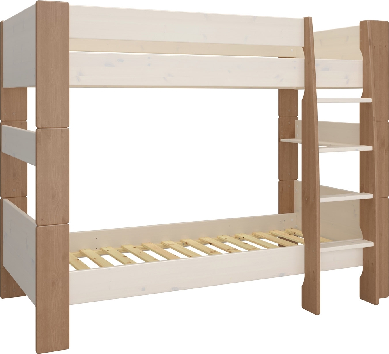 F�r Kinder-Etagenbett 90 x 200 cm - Wei�/Grau/Braun