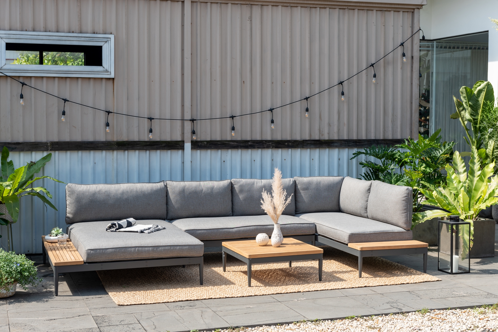 Lifestyle Garden Topaz Sofa-Set - Grau/Teak