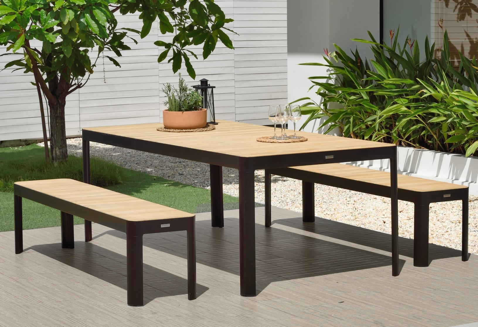 Portals Essgruppe 12 - Schwarz/Teak