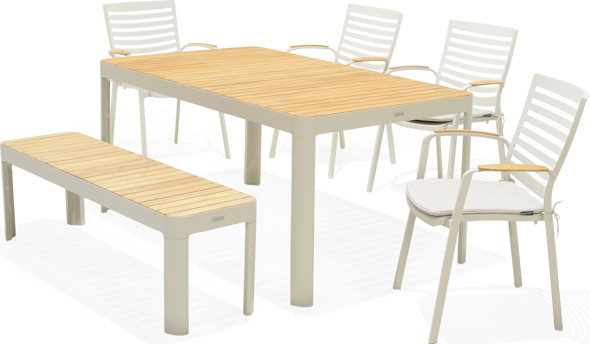 Portals Essgruppe 7 - Wei�/Teak